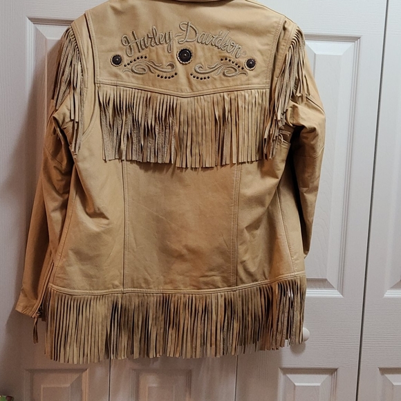 Harley Davidson leather fringed jacket women's XL - Picture 5 of 13